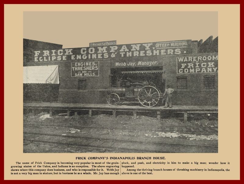 1898 Frick Threshing Machines Indianapolis Branch House NEW METAL SIGN: 12×16&Prime;