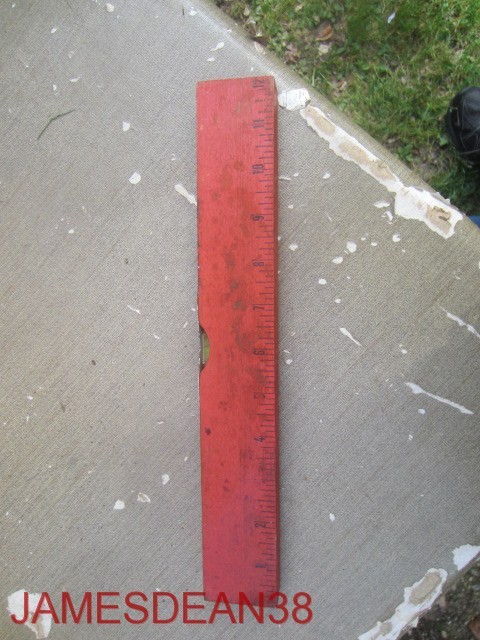 VINTAGE JABUSCH IMPLEMENT CO RULER LEVEL FOOT STICK DEER PARK WISCONSIN