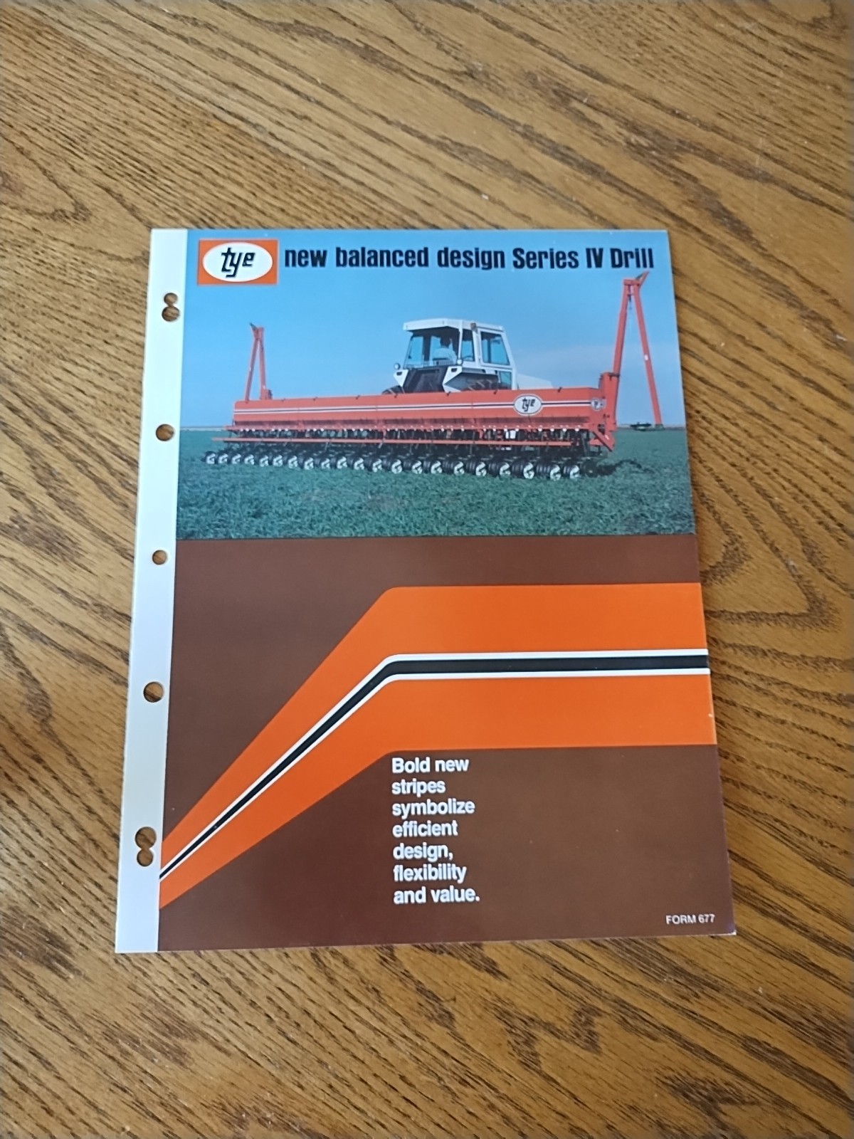 Vtg 1982 Tye Series IV Grain Drill Dealer Sales Brochure Features Bold Stripes