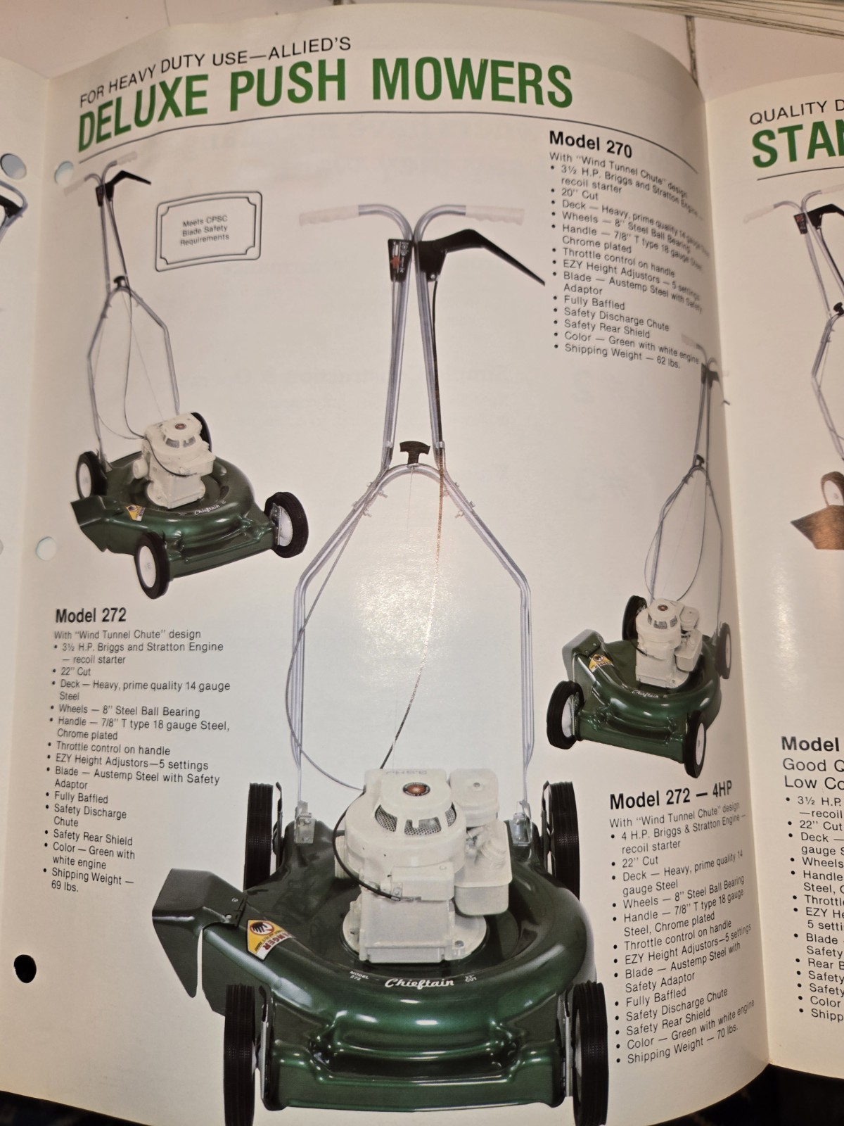 1985 ALLIED LAWN MOWER DEALER BROCHURE