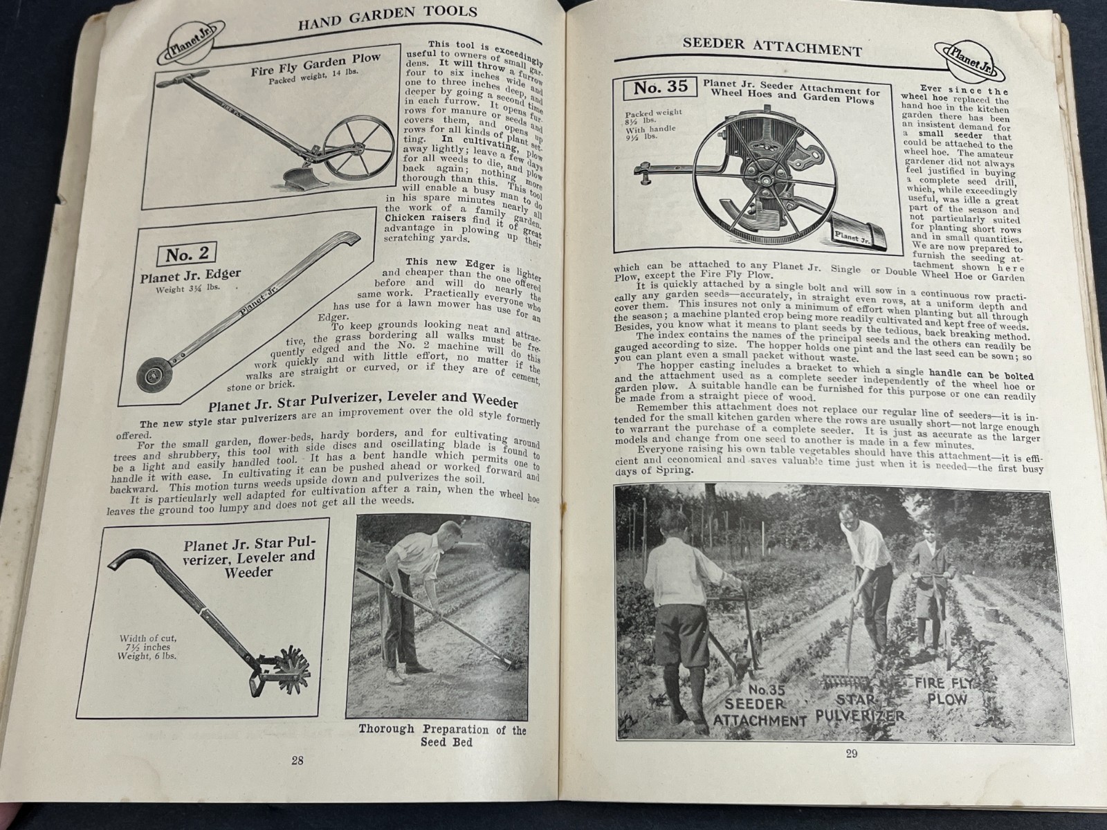 Planet Jr Farm and Garden Tools #51 Catalog 1920s Cultivators Equipment + Insert