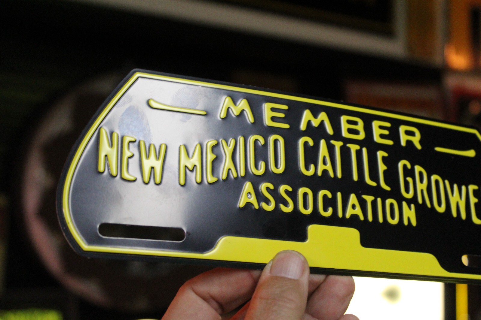 NEW MEXICO CATTLE CROWER MEMBER CO-OP FARM DEALER EMBOSSED METAL SIGN GAS OIL