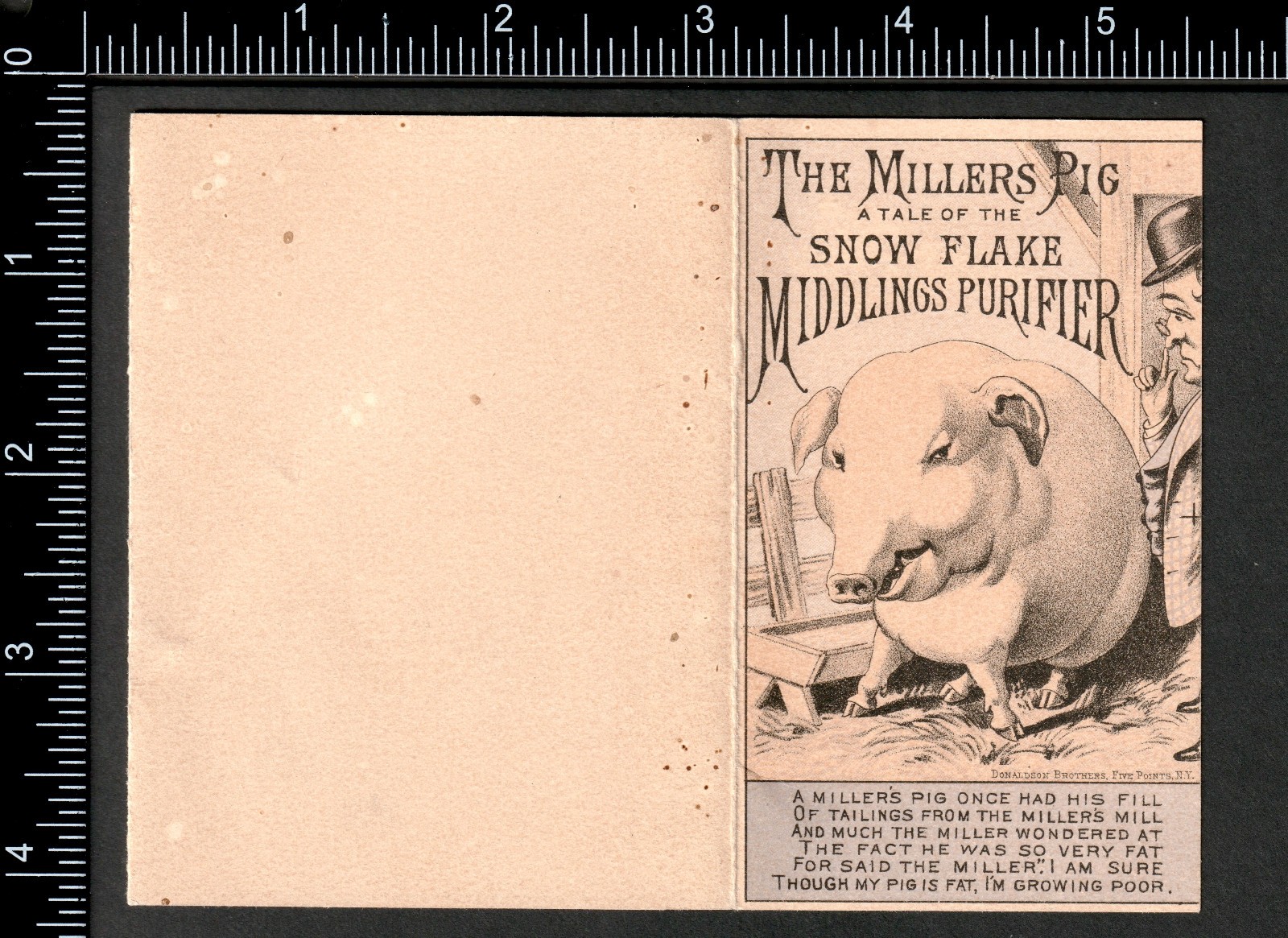 Millers Pig Farm Snow Flake Flour Mill Machine Novelty Trade Card Card SR.f.sF