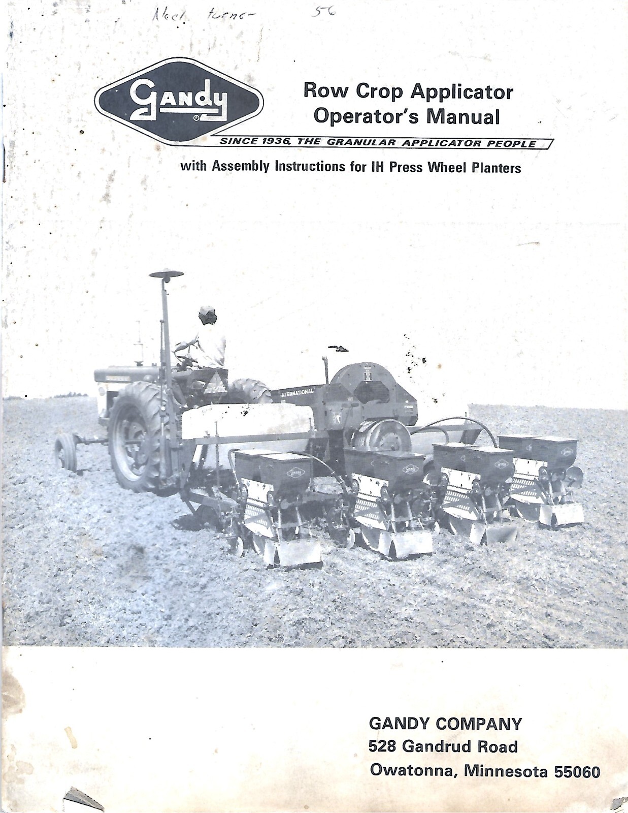 Farm Manual – Gandy – Row Crop Applicator – Operator&rsquo;s – c 1978 (FM500)