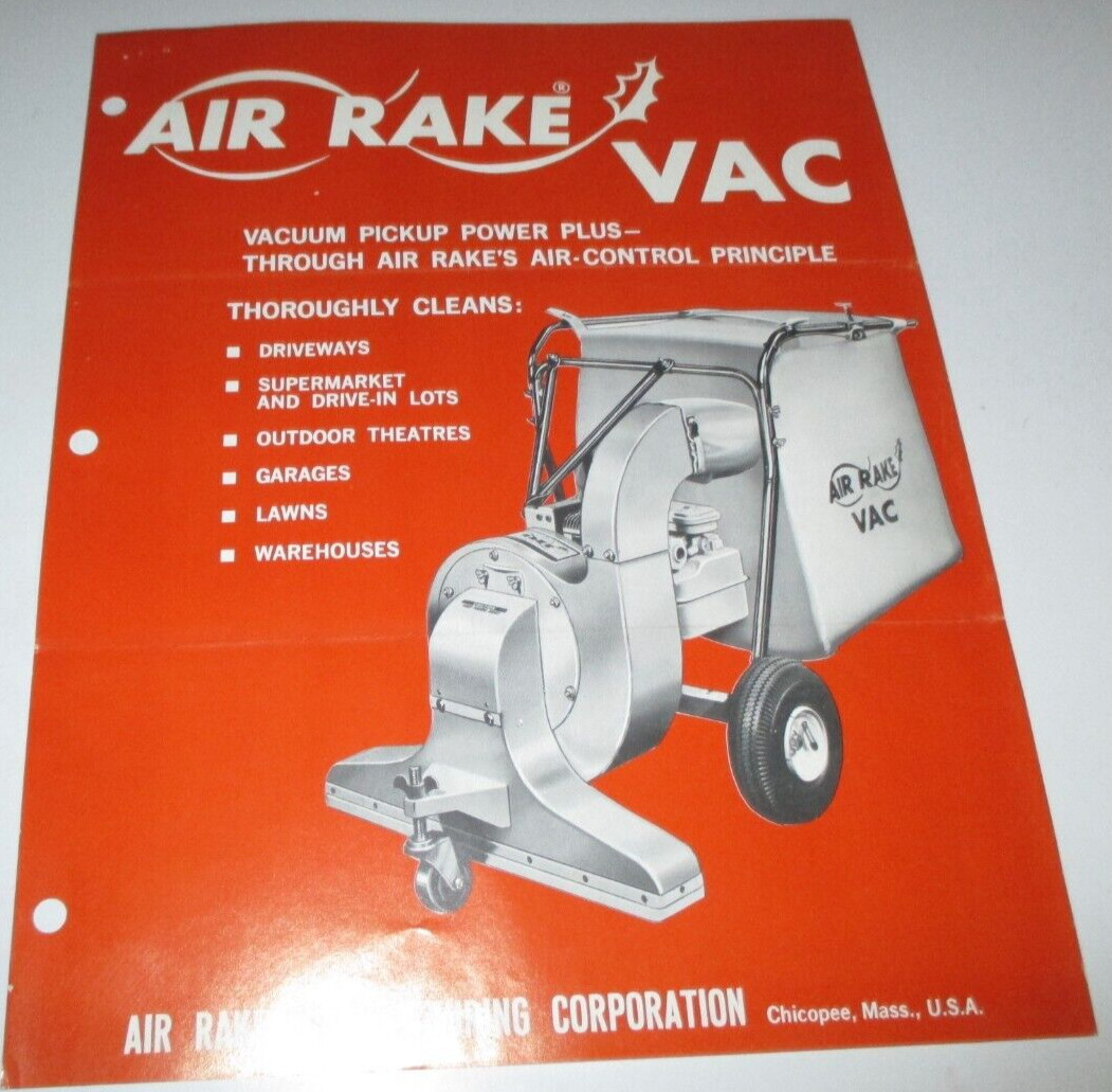 LOT OF 3 AIR RAKE SALES BROCHURES Vacuum & Air Rake literature advertising