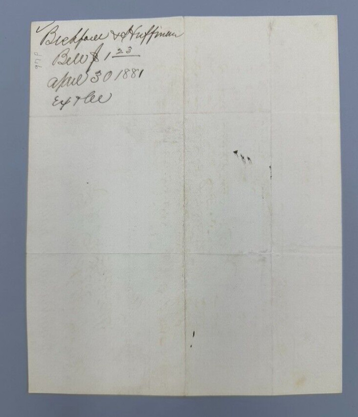 1878 BICKFORD & HUFFMAN DRILL Advertising FARM Machinery Receipt MACEDON NY