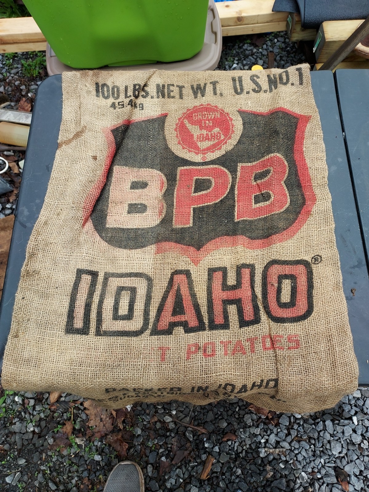Vtg BPB Potatoes Burlap Sack Bag Stat Potato Packers Sugar City,Idaho