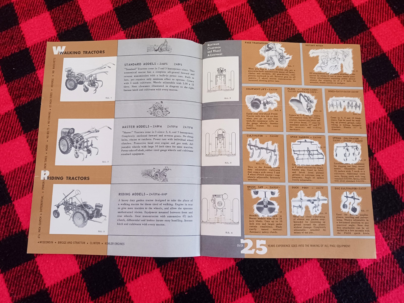1950s Page Garden Tractor Brochure Milwaukee Dairy Farm Flyer Catalog