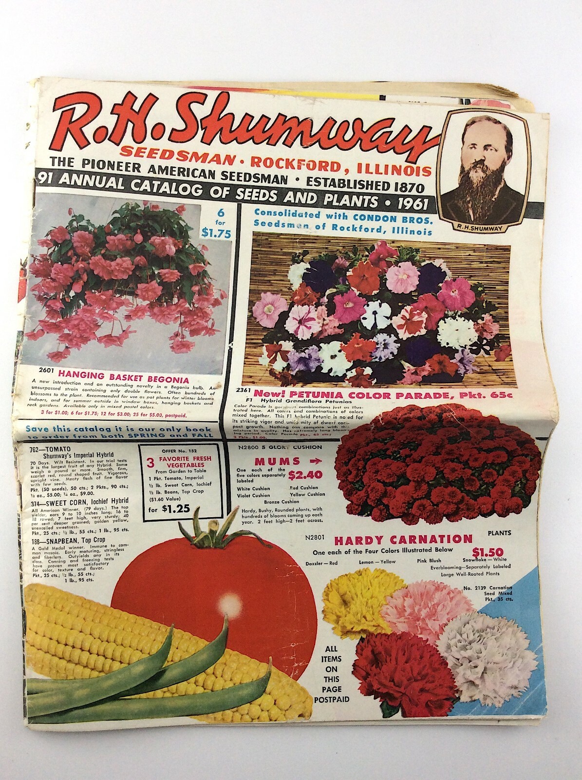 RH Shumway Seedsman Rockford Illinois 1961 Plant Garden Seed Catalog Q381