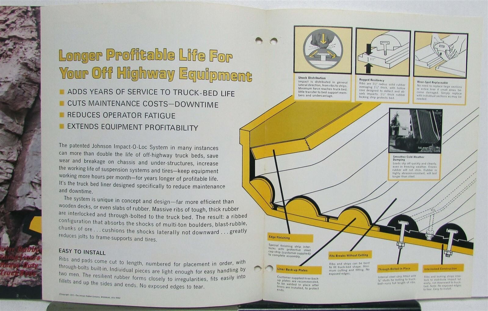 1970s Johnson Impact-O-Loc Off Highway Haulers Construction Sales Brochures