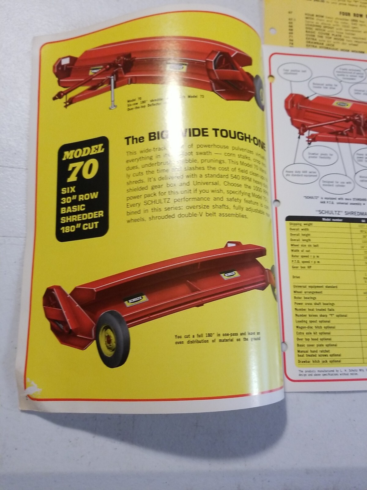 Vintage 1970 L.H. SCHULTZ Mfg Co GENERAL MANURE SHREDDER CHOPPER BROCHURE PRICES