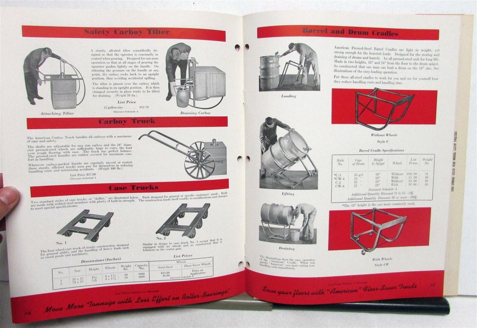 1945 American Truck Pressed Steel Industrial Truck Wheels Pricing Codes Brochure