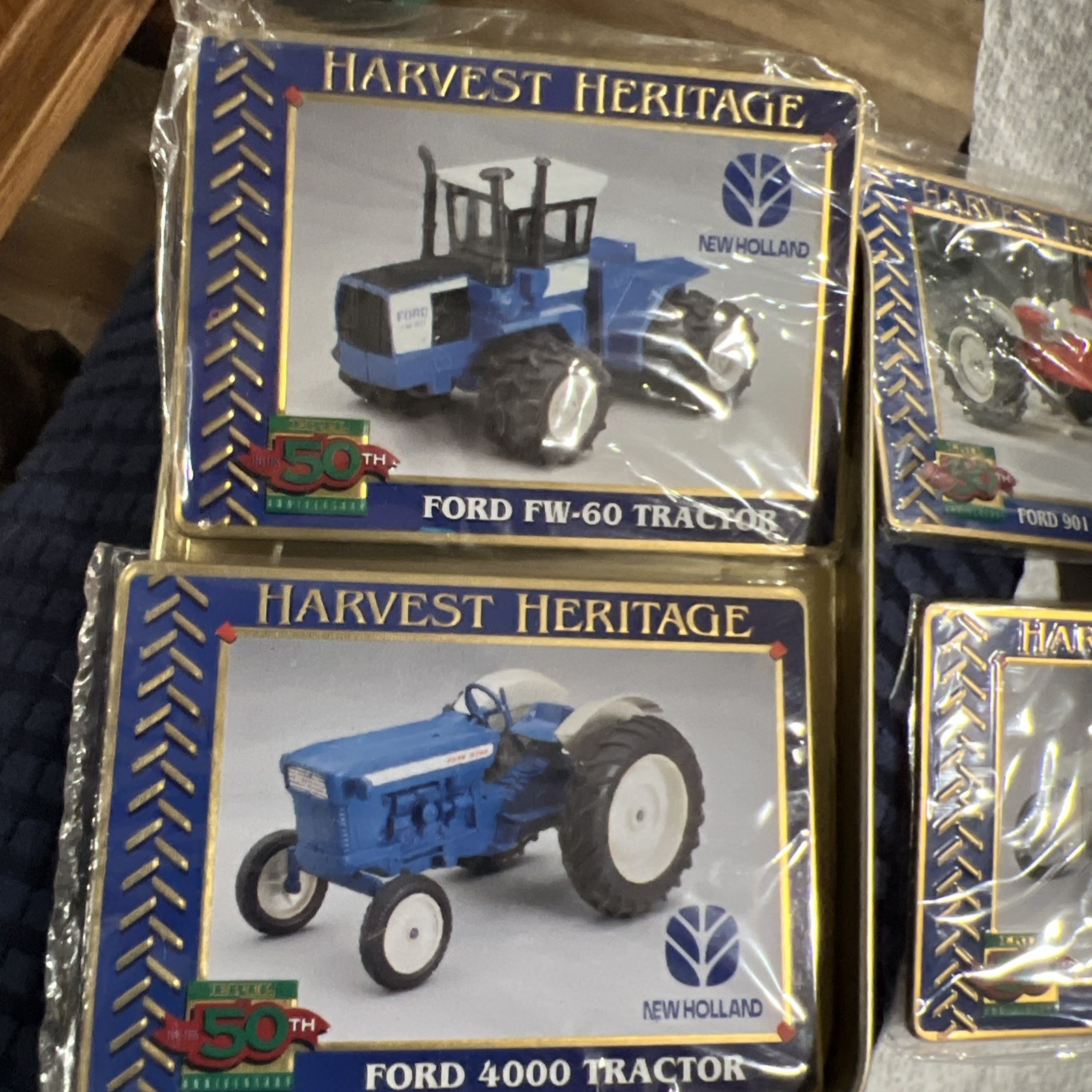 1995, ERTL 50th Ann., Harvest Heritage 6 Collector Cards In **UNOPENED** Tin
