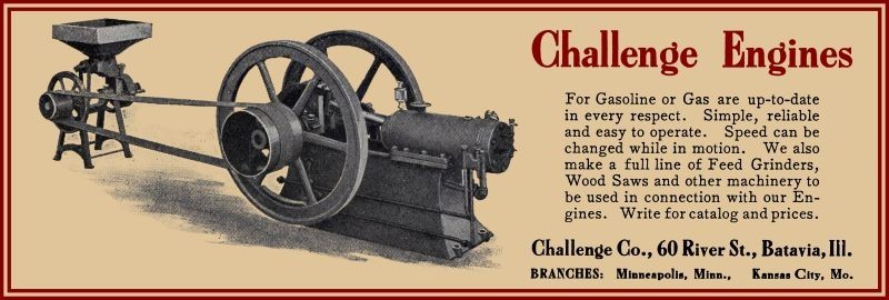 1908 Challenge Gasoline Engines of Batavia, Illinois New Metal Sign: 6×18&Prime;