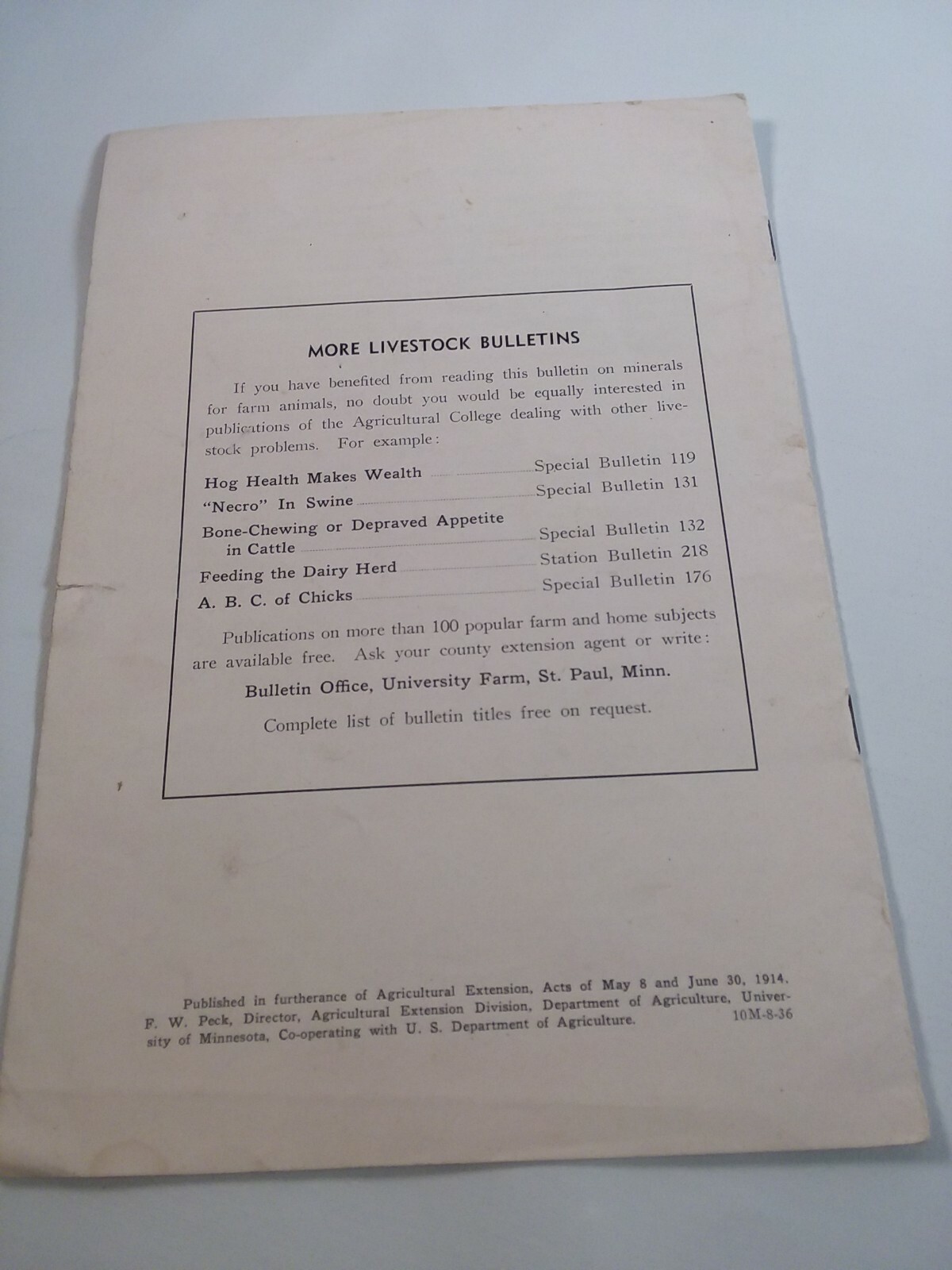 Lot Of Farm Bulletins From the 30s minerals seed directory interest in exports