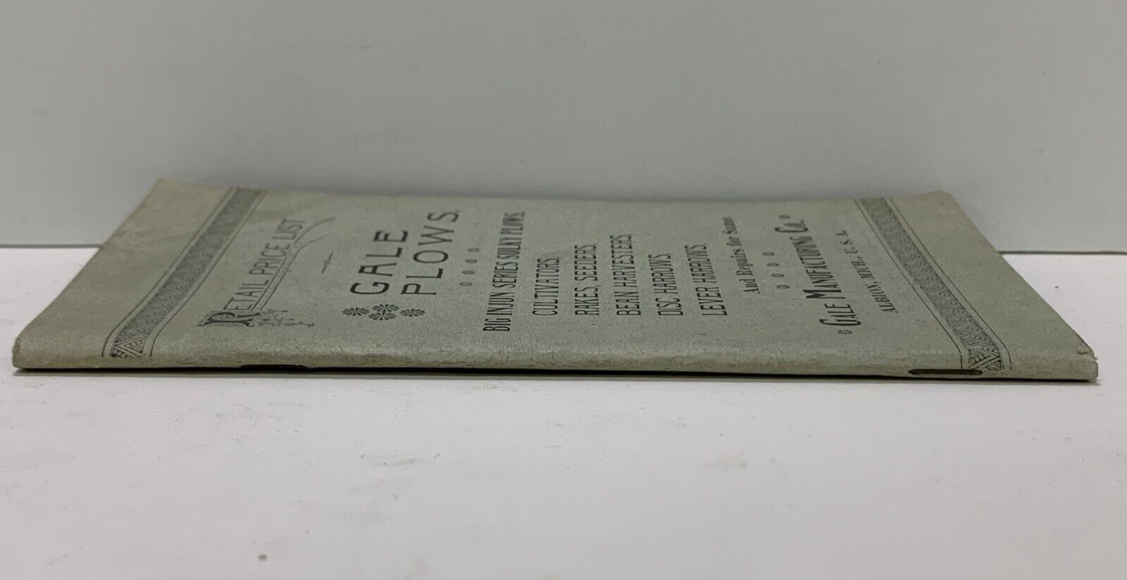 Price List GALE PLOWS Injun Series, Cultivators, Rades, Harrows. Albion, MI 1893