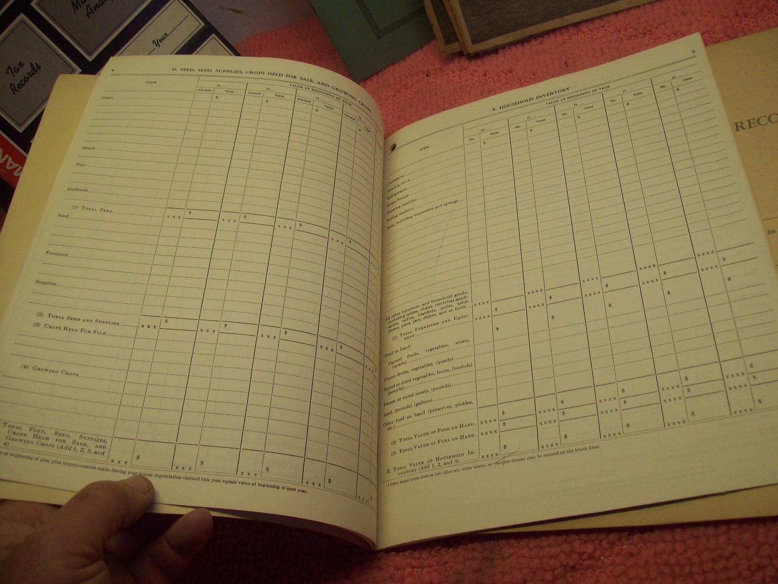 Vintage Lot 1940s 1950s 1960s FHA FSA Farm Record Book, Standard Oil, Waggoners