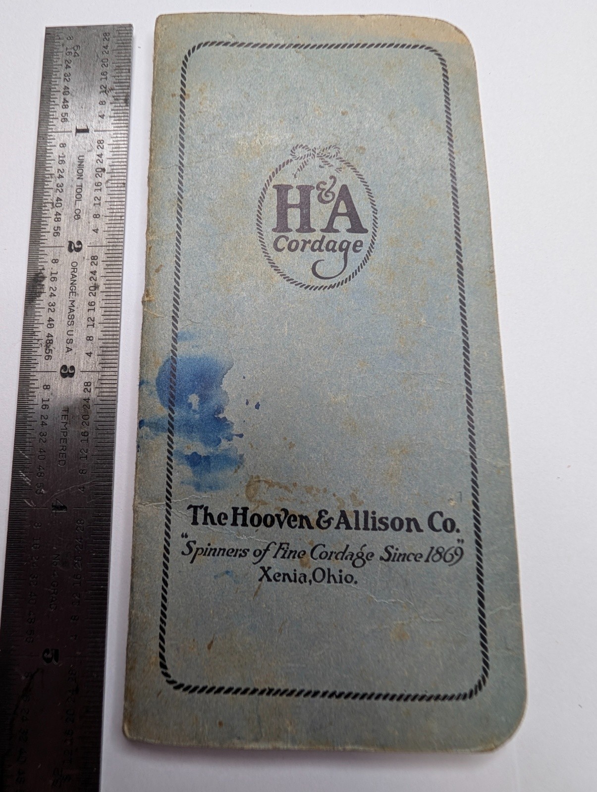 c1920s Xenia Ohio Allison & Cordage Pocket Notepad Hooven Rope Book Vtg Memo 1K