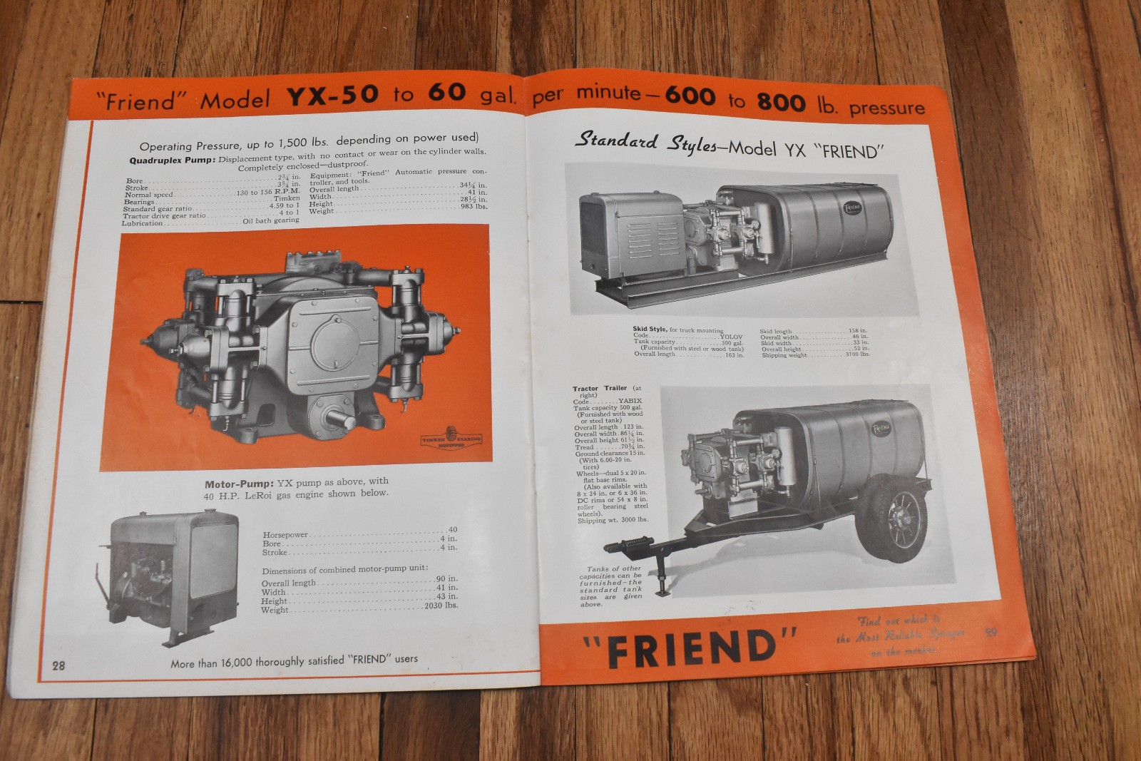 Vintage Friend Farm Pump Sprayer Advertising Sales Brochure