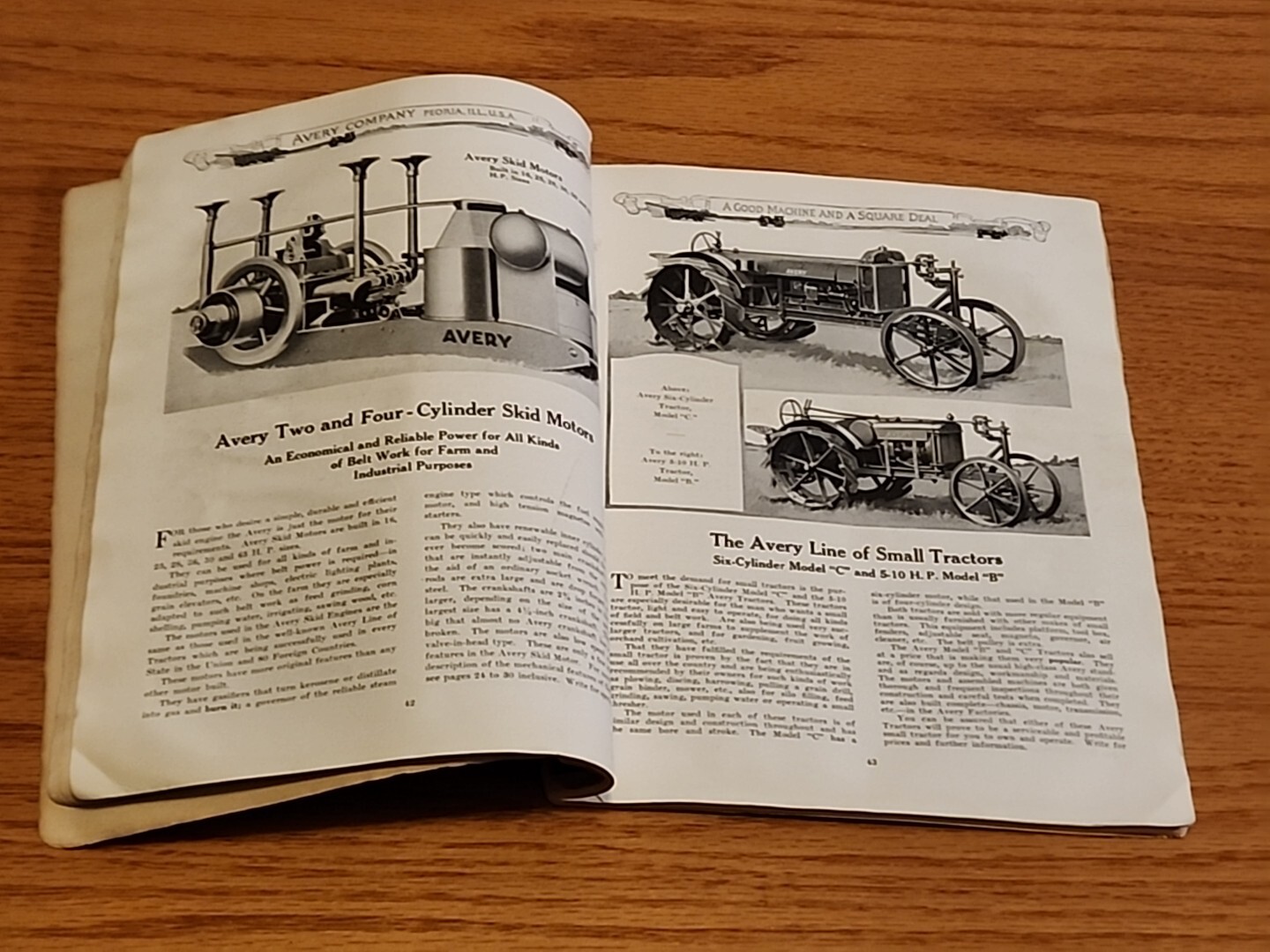 1921 Avery Engine Thrasher Tractor Dealer Catalog Brochure Peoria IL 96 Pages