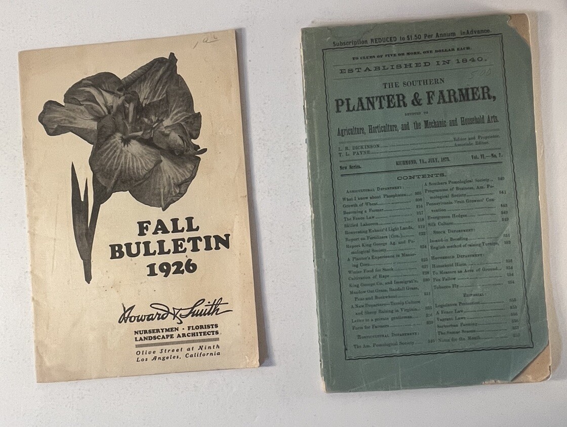 Antique Agriculture Booklets 1926 Fall Bulletin & 1873 Southern Planter & Farm