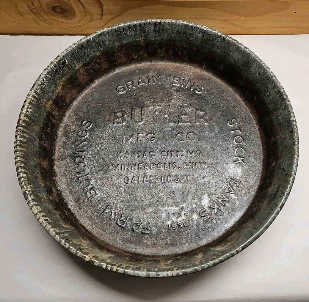 1950 Butler Mfg. Co. Grain Bin Advertising Grain Livestock Pan Vintage