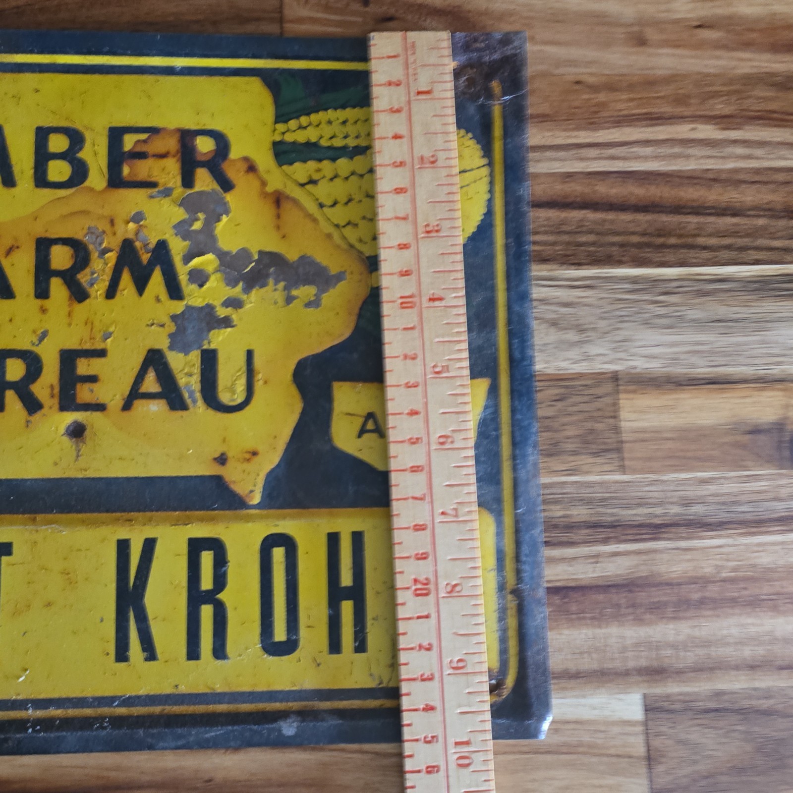 Vintage Iowa Member Farm Bureau Sign 14&Prime; x 9.75&Prime;