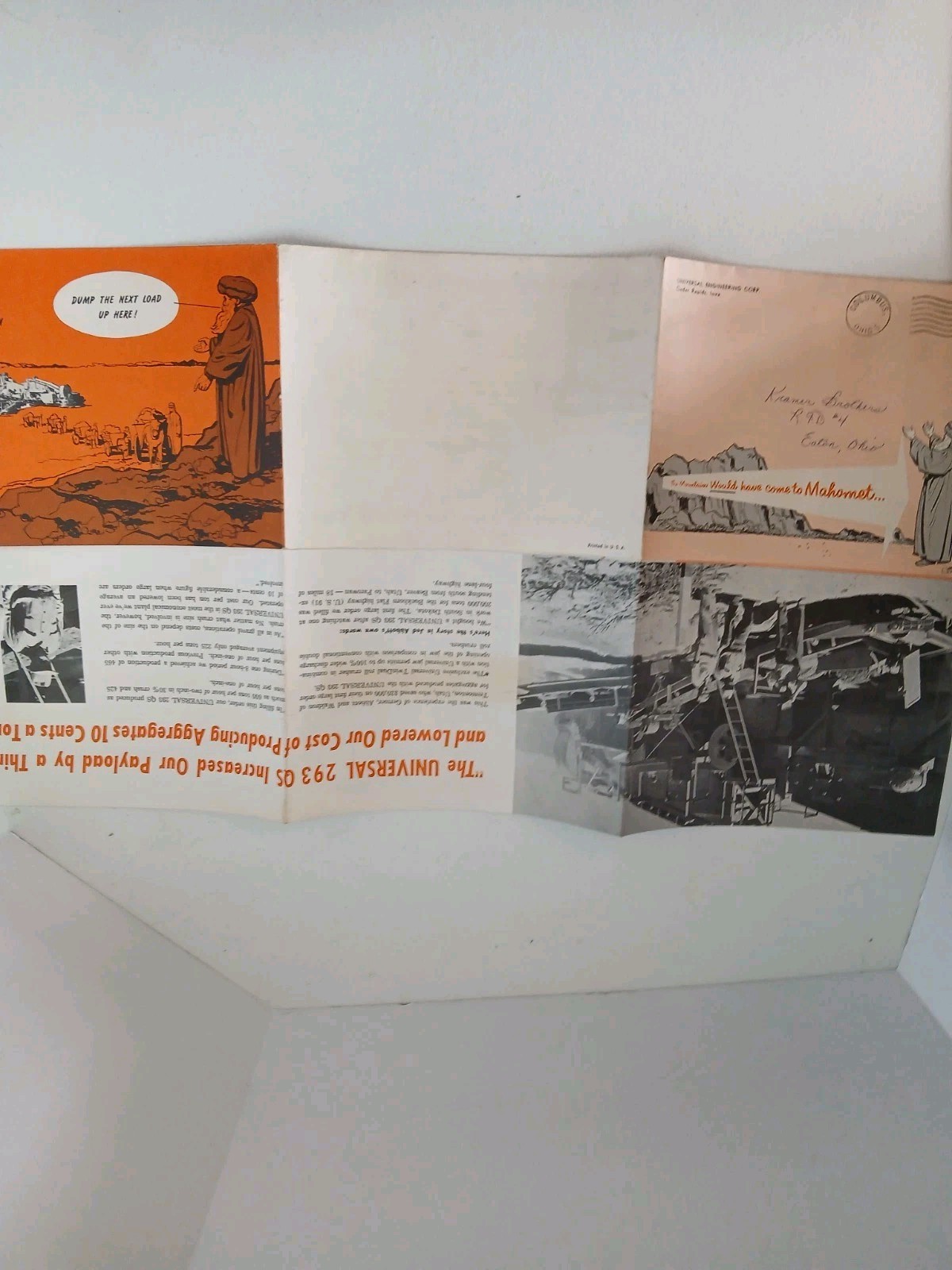 UNIVERSAL 263 QS GRAVEL KING ADVERTISING FOLDOUT BROCHURE MAILER