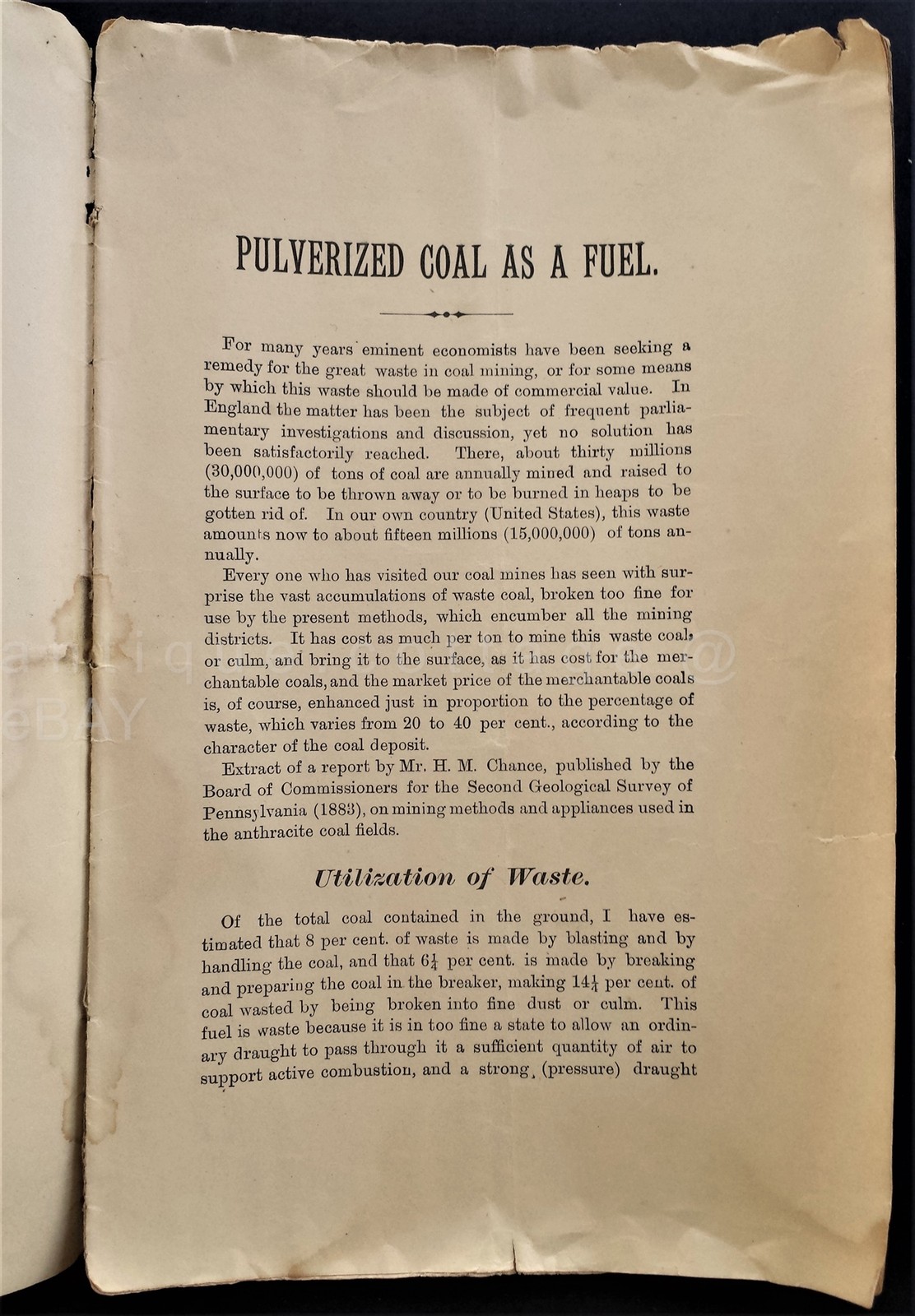 1885 antique PULVERIZER COAL and FURNACE COMPANY ny