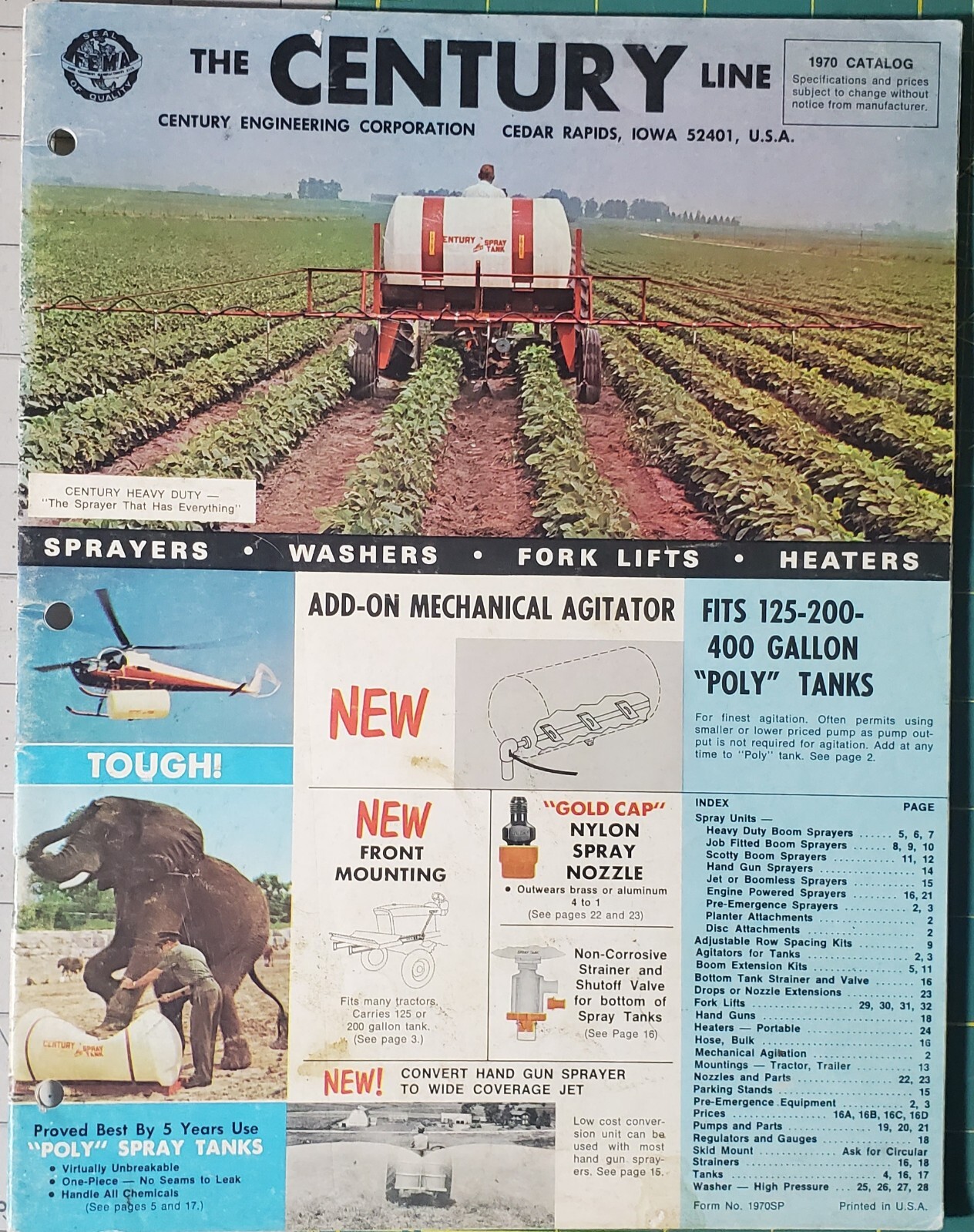 Century Sprayers Washers Heaters and Tank Catalog 1970