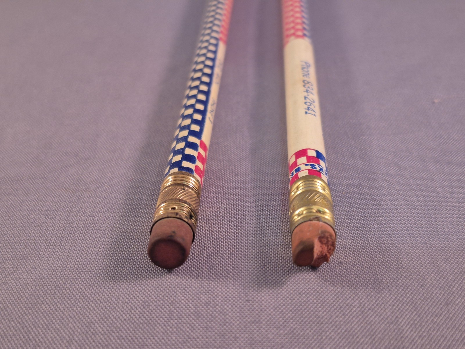 Two Vintage Pencils Purina Chow Ovid Roller Mills Michigan Advertisement White
