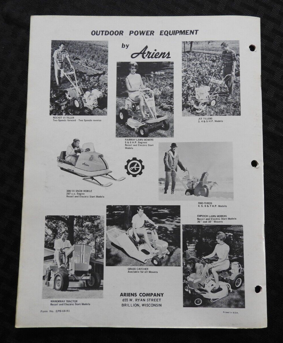 ORIG 1969-1972 ARIENS Emperor 7 Riding Lawn Mower Tractor Parts Operators Manual
