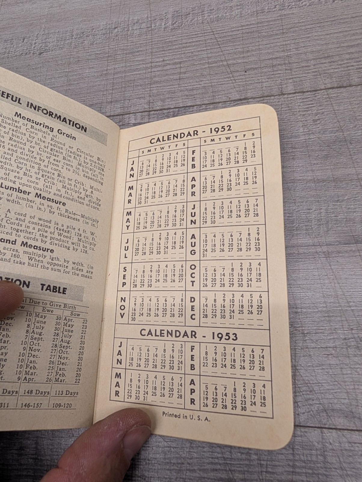 1952-1953 Armour&rsquo;s Fertilizer & Vertagreen Plant Food Pocket Notebook Calendar