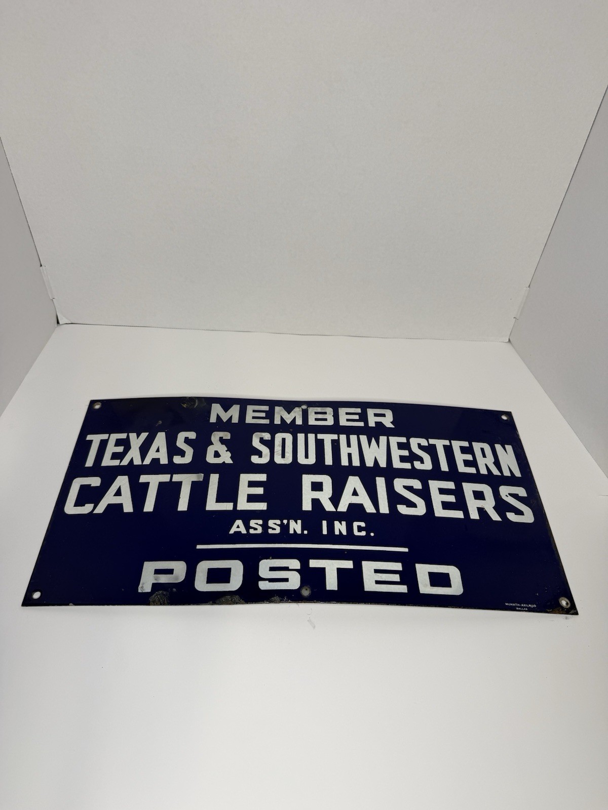 1960 Vintage -Porcelain – Texas & Southwestern Cattle Raisers Signs – four total