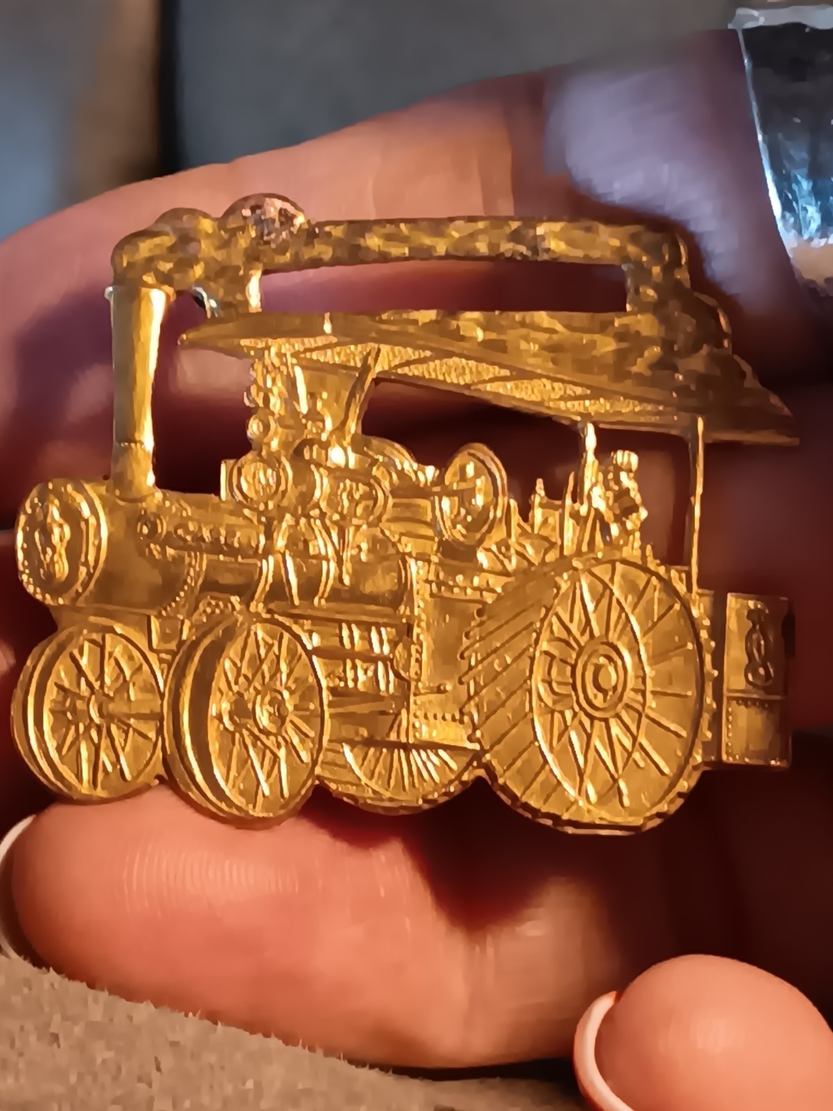 Case Steam Engine Watch Fob Advertisement Promotion Antique