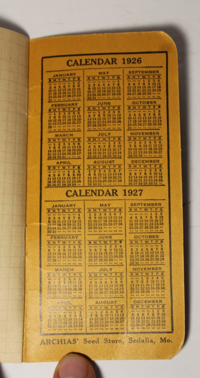 1926 Vintage Antique Archias Farm Seeds Ledger Book Sedalia Missouri Feed Store