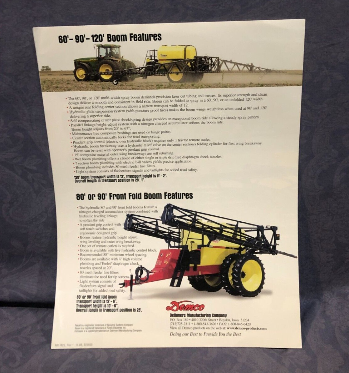 Demco Conquest 1600 Gallon Capacity Sprayer Sales Brochure