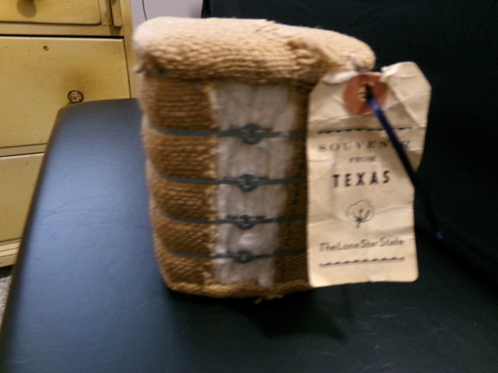 Vintage Cotton Bale Souvenir From Texas – Small Miniature
