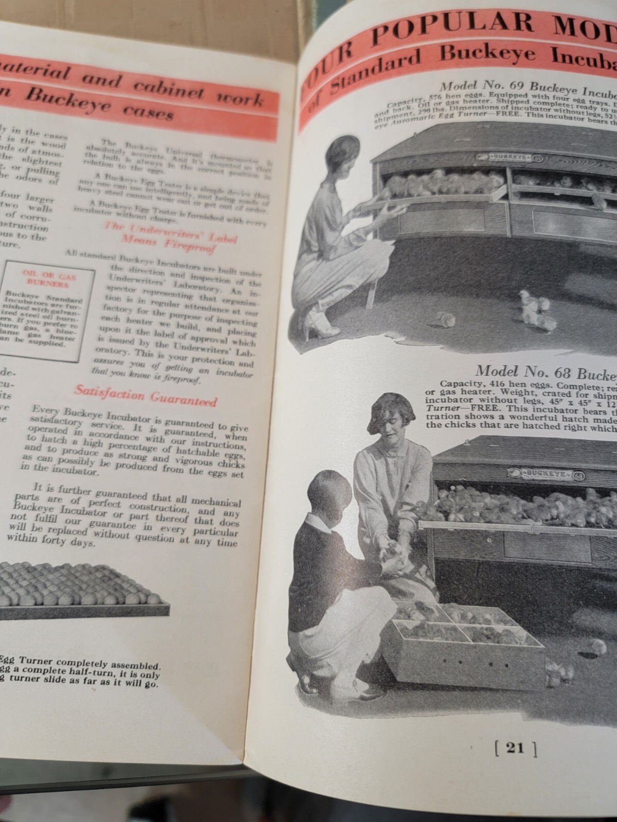 1920s 3 Pamphlets, Price List, New Improved BUCKEYE Brooders Chicken Incubator