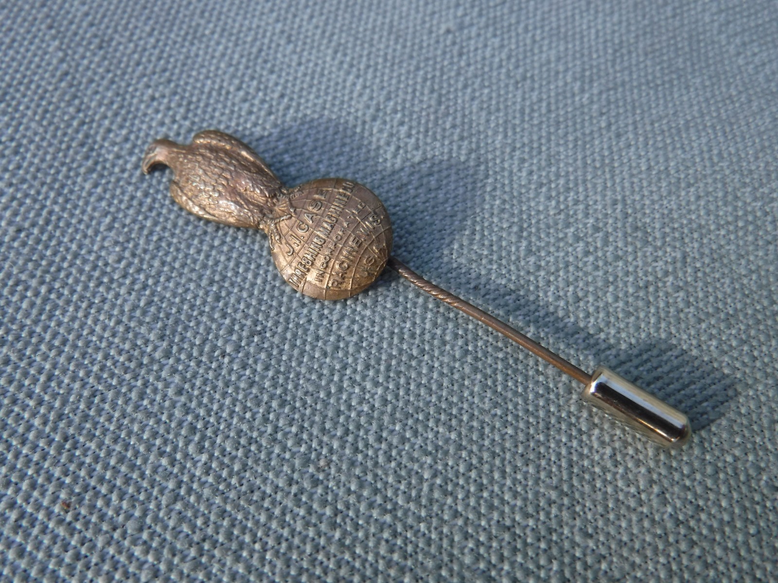 Antique Vintage Lapel Stick Pin Advertising JJ Chase Threshing Machine Co WIS