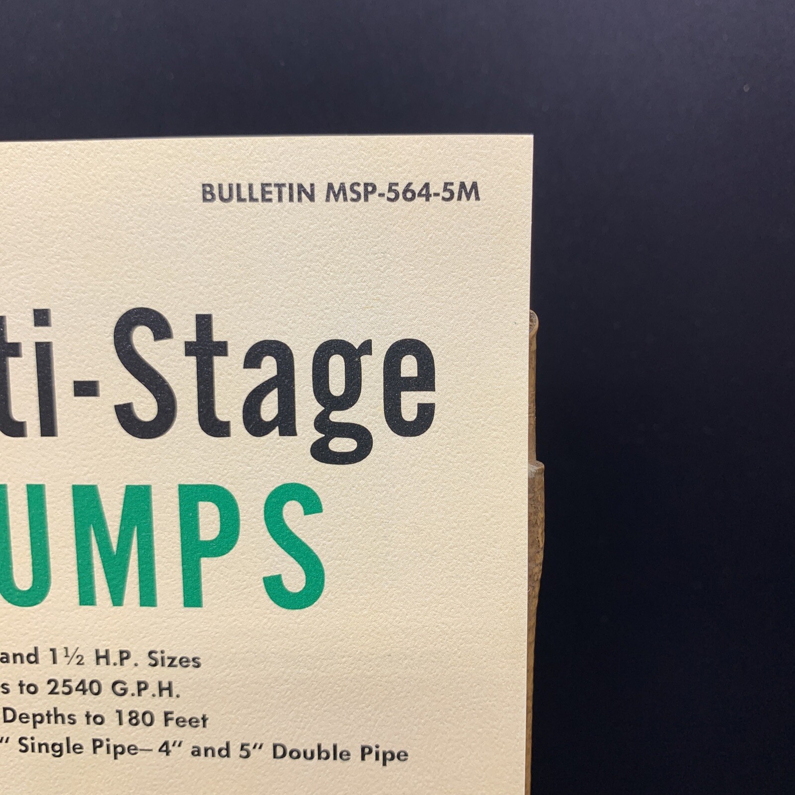 Vintage A.Y. McDonald Multi-Stage Pumps Sales Brochure-Full Color