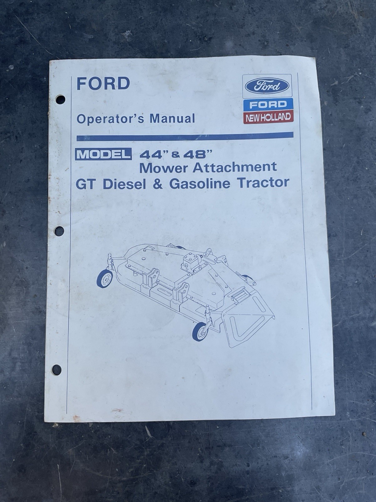 Ford 44 48 Inch Mower For GT Garden Tractor Manual