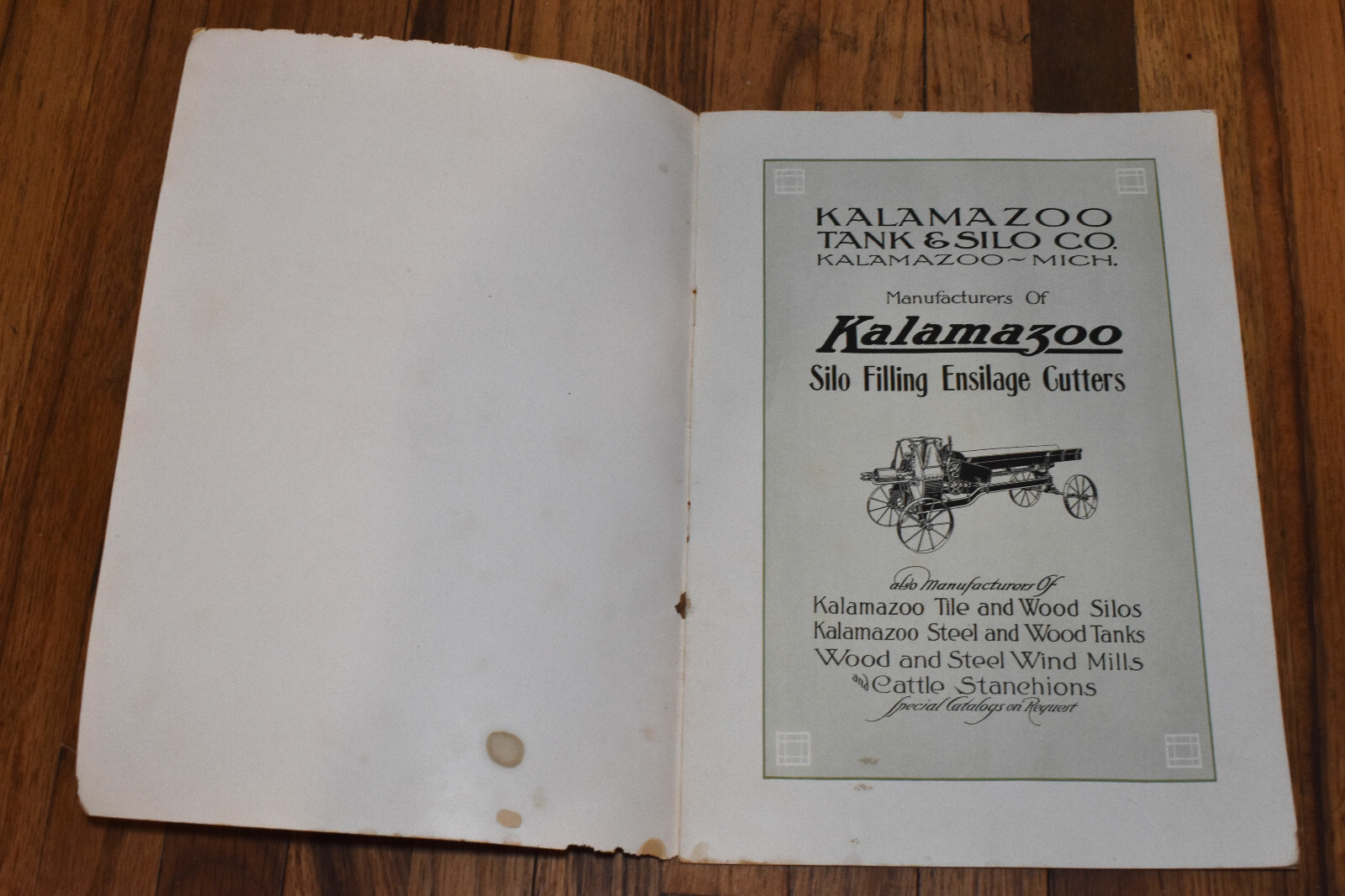 Vintage 1900s Kalamazoo Silo Co Ensilage Cutters Farm Brochure Color Catalog