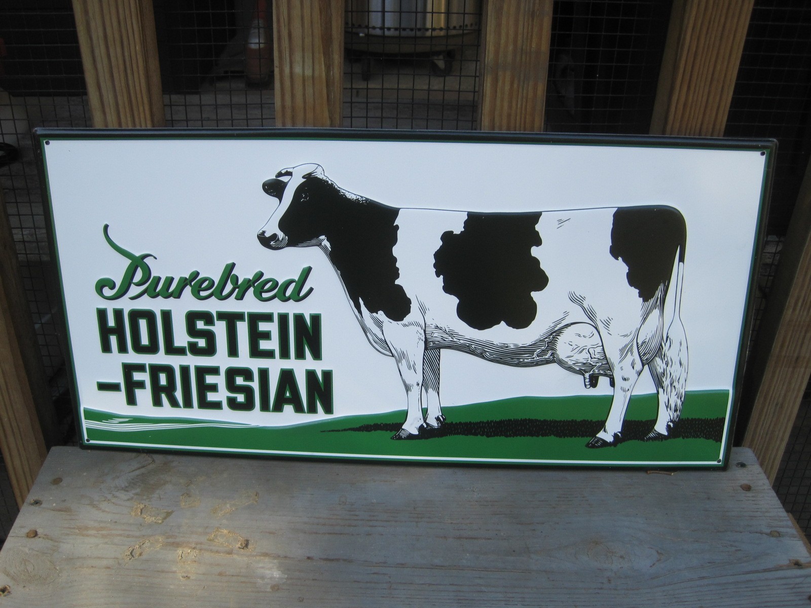 Purebred Holstein – Friesian Dairy Cow Metal Farm Feed & Seed Advertising Sign