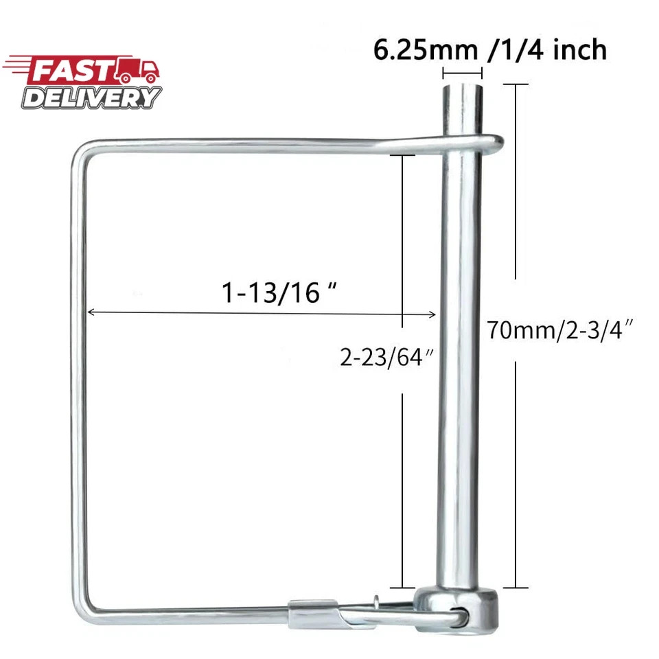 10 PCS Square Pto Pin Shaft Locking Pin 1/4 Pin Hitch Pin Wire Lock Pin Safety C