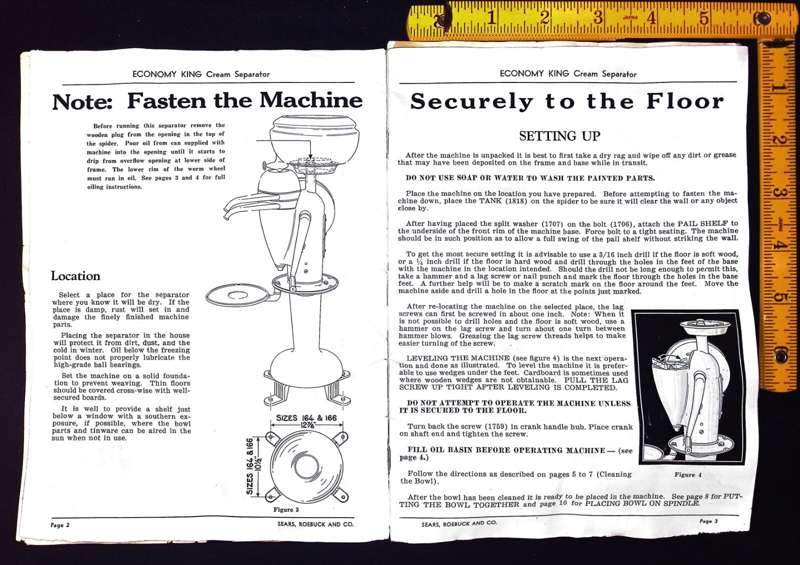 Sear, Roebuck – Economy King Cream Separator Instruction Manual – Vintage 1920&rsquo;s