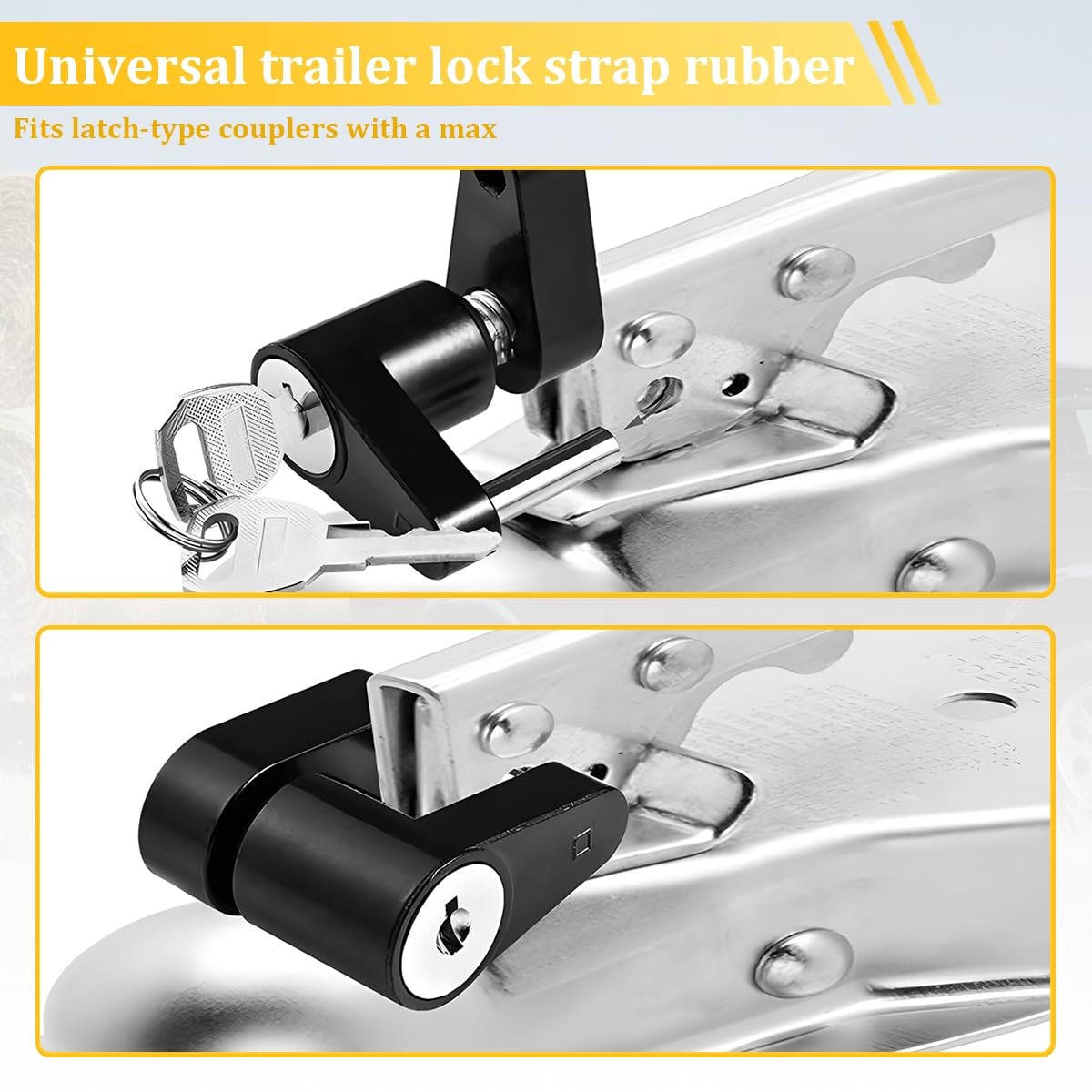 Trailer Tongue Coupler Lock Heavy Duty 1/4&Prime; Dia 3/4&Prime; Span Boat Trailer Security