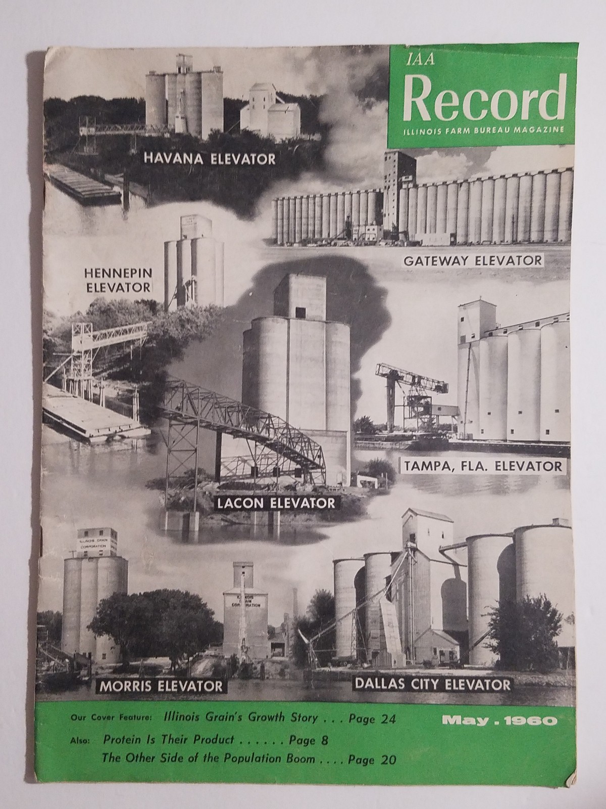 The Record Magazine, IL Farm Bureau, Grain Elevators Cover, May 1960
