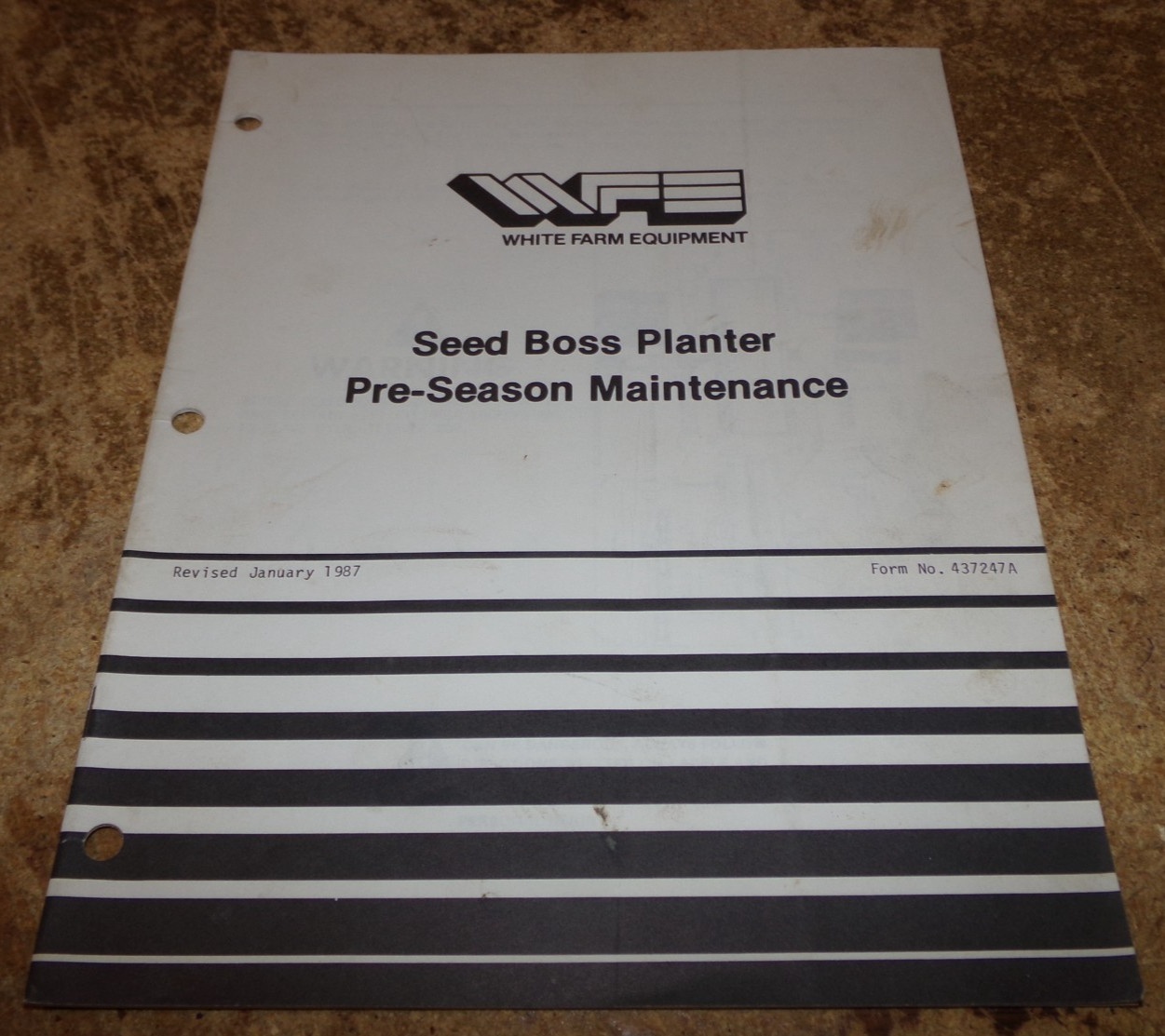 1987 white seed boss pre-season maintenance manual in good shape used