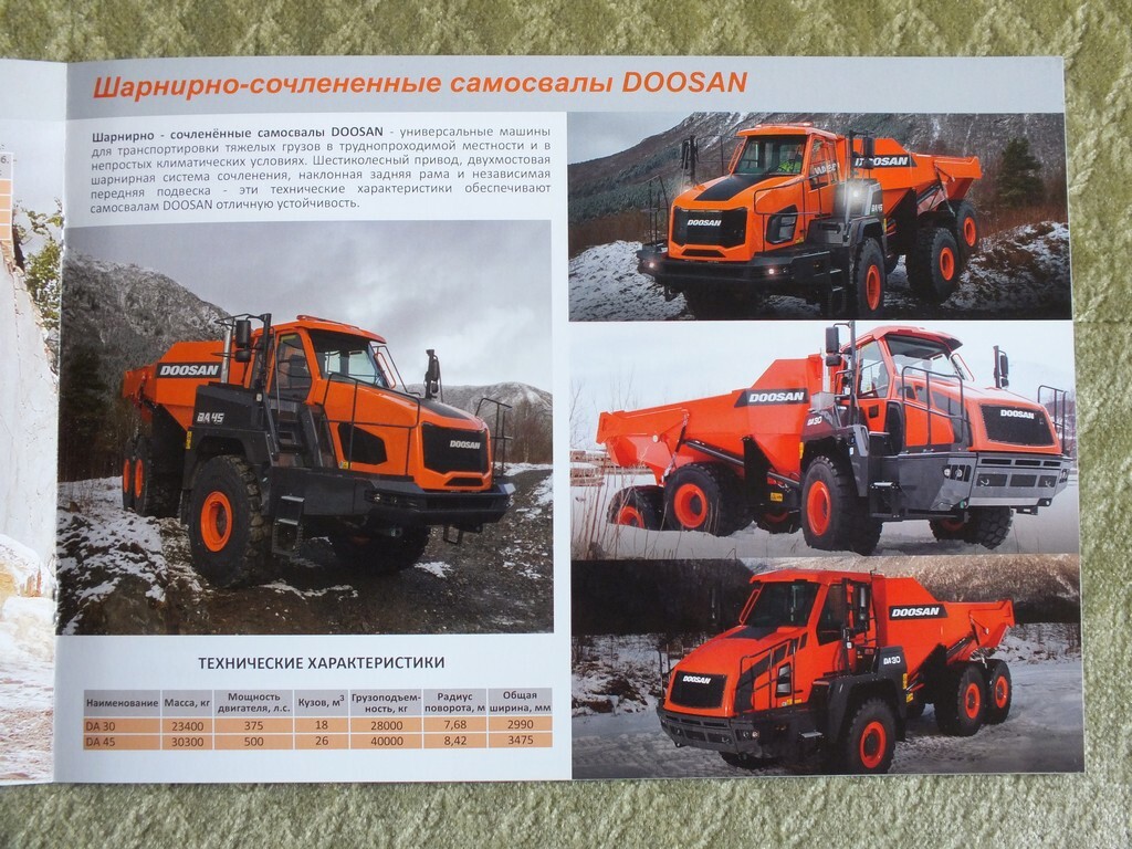 DOOSAN Mining Product Line Catalog Excavators Loaders Dump Trucks Brochure 2021